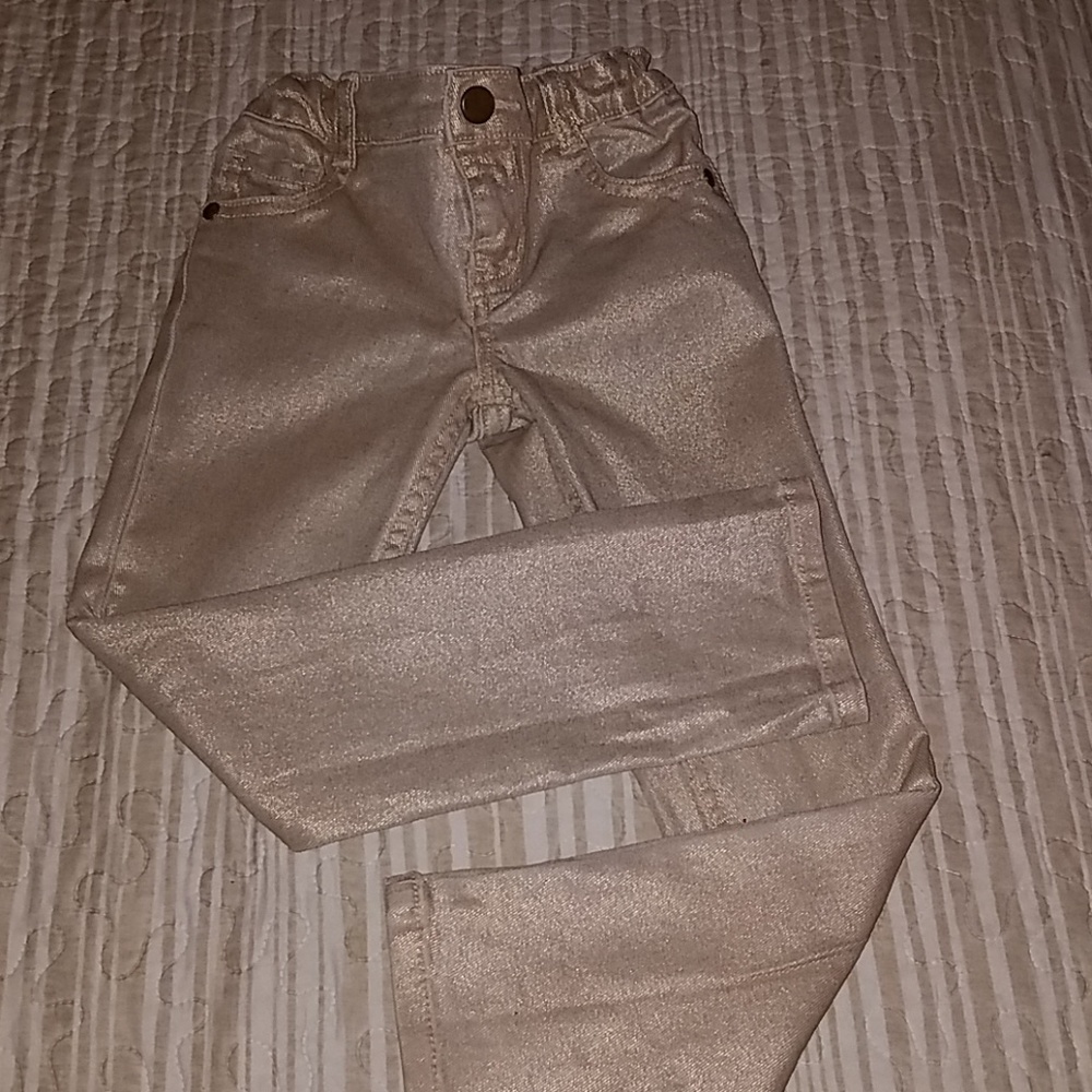 Girls gold skinny jeans